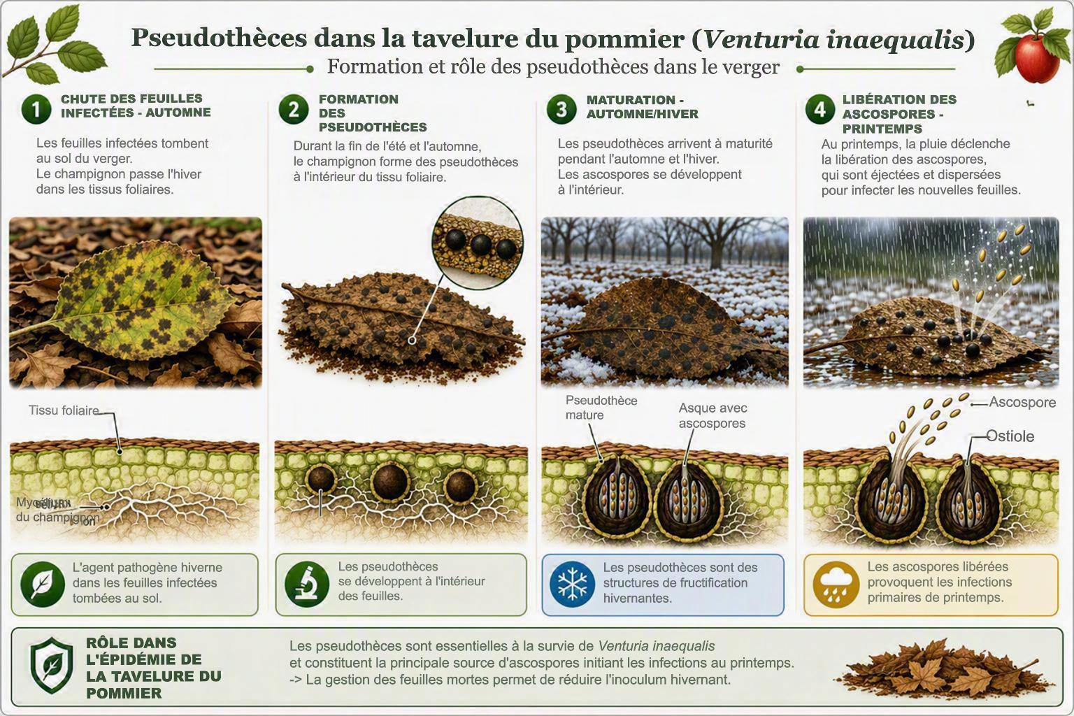Contaminations primaires du pommier