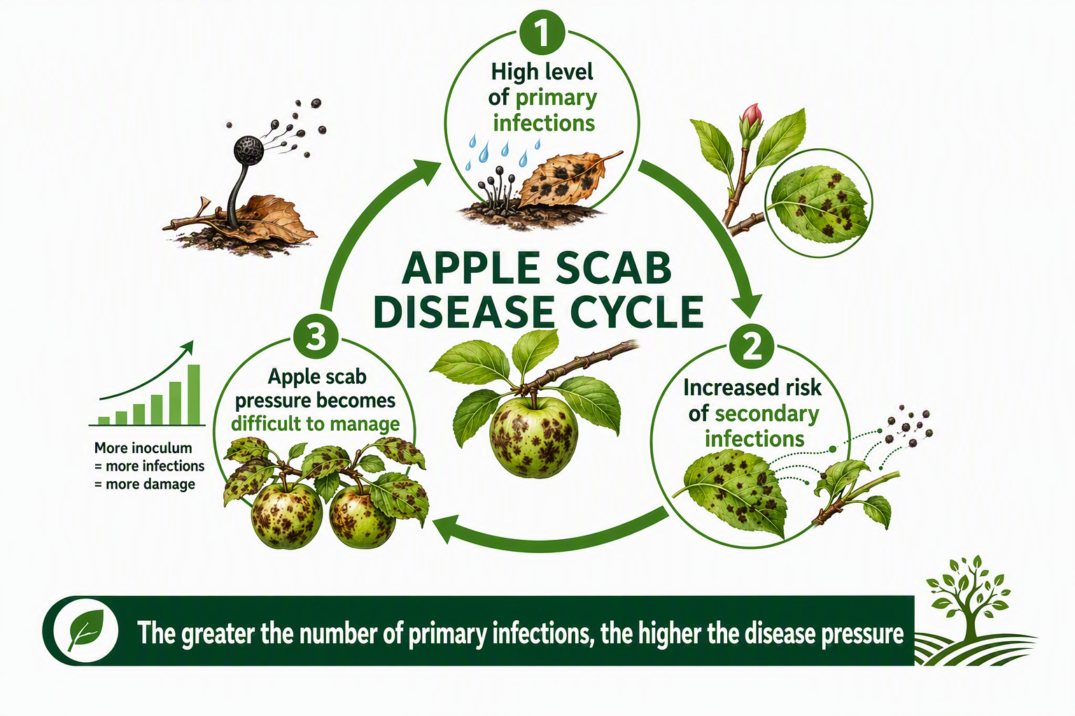 Apple scab disease cycle